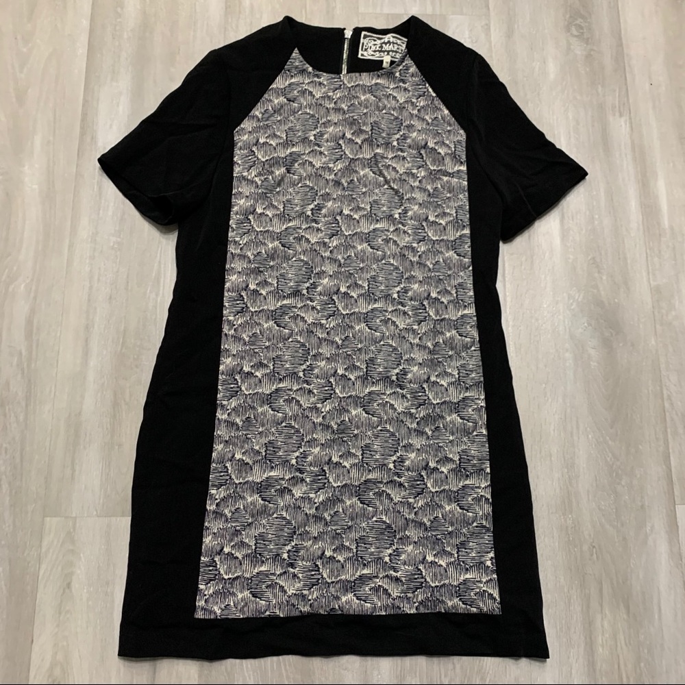 🔴3/$10 Pink Martini ModCloth Black CreamShift Dress Sz M